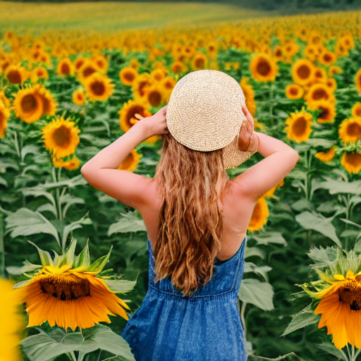 ひまわり畑の人